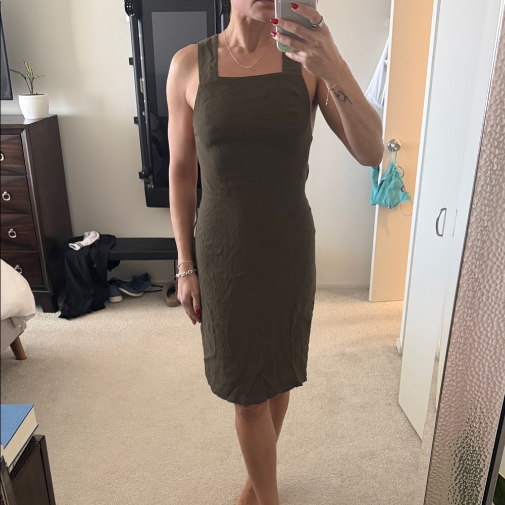 REFORMATION olive green dress